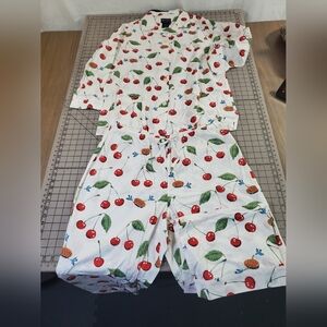 Nick And Nora Bluebirds And Cherries Pajamas